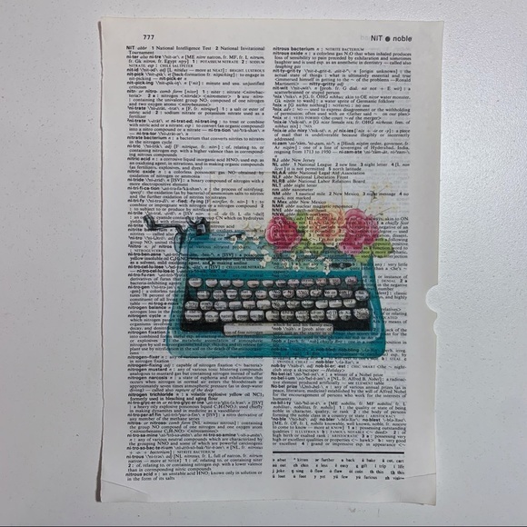 Dictionary Art Print Retro Typewriter, Vintage Art Print - Picture 3 of 3